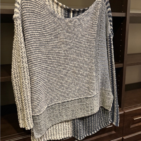 Free People oversized KnitSweater - Navy and Cream - Picture 1 of 5